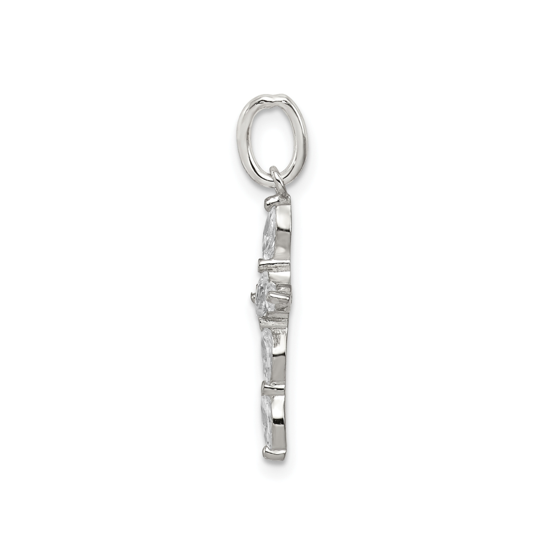 Cubic Zirconia Cross Charm Pendant