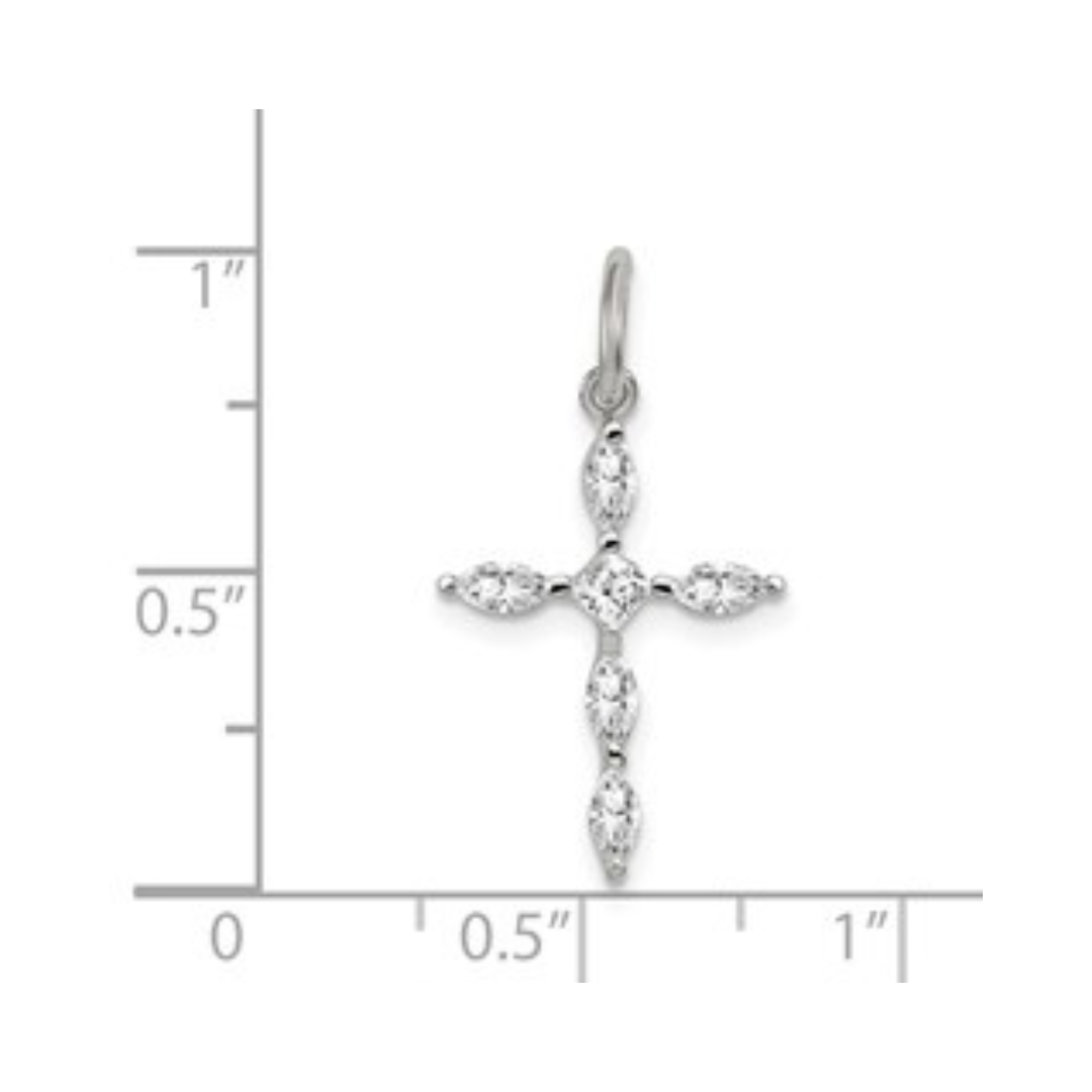 Cubic Zirconia Cross Charm Pendant