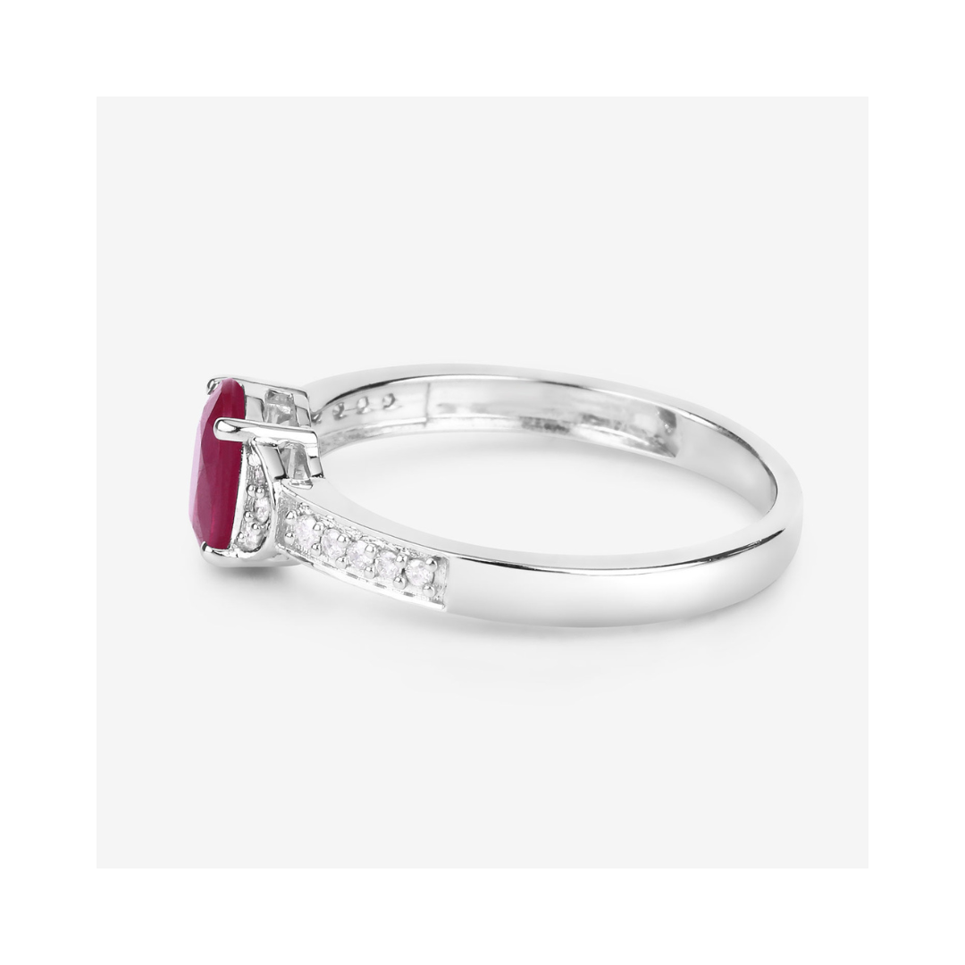 Genuine 10K Ruby and Diamond Bridge Ring