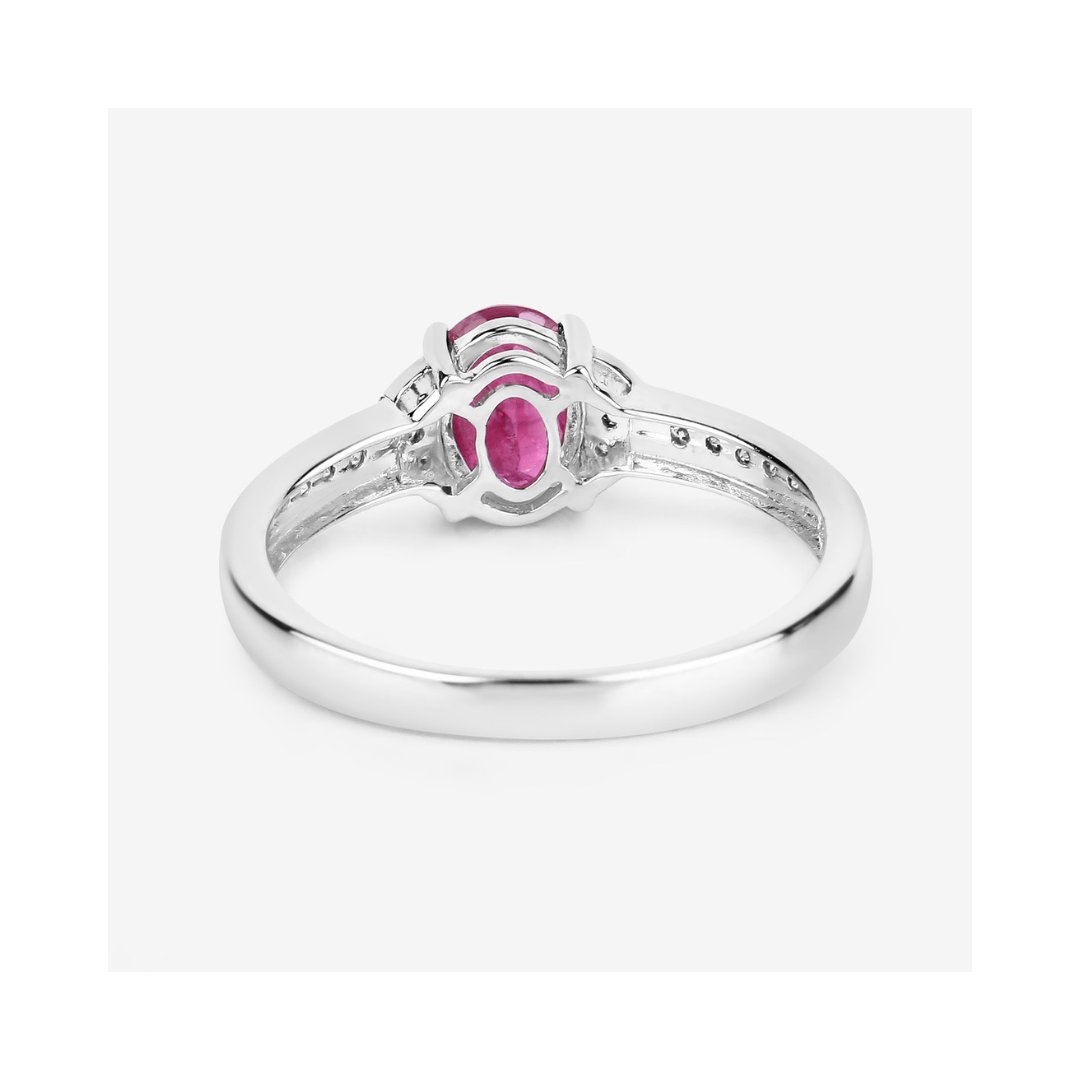 Genuine 10K Ruby and Diamond Bridge Ring