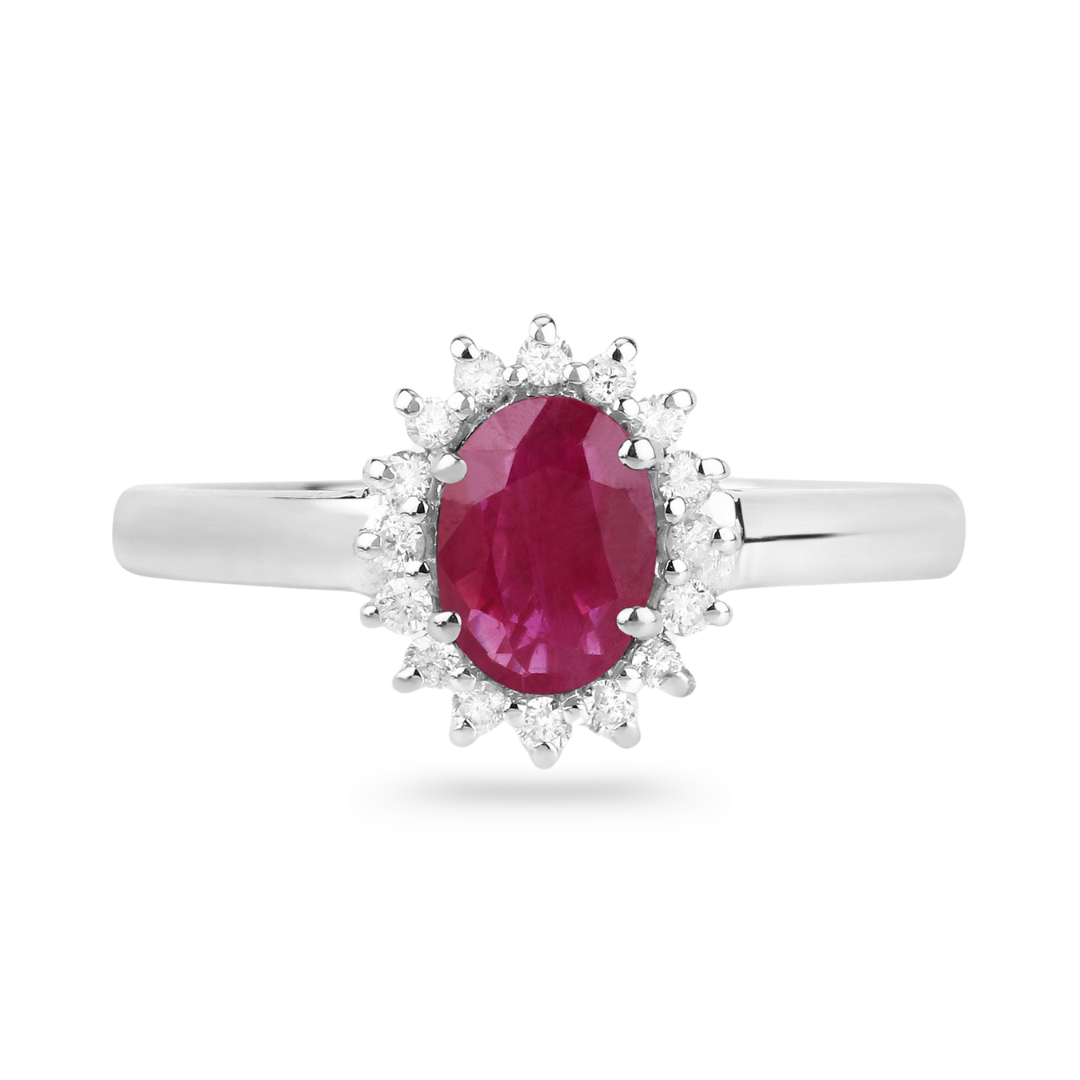 Genuine 10K Ruby and Diamond Ring