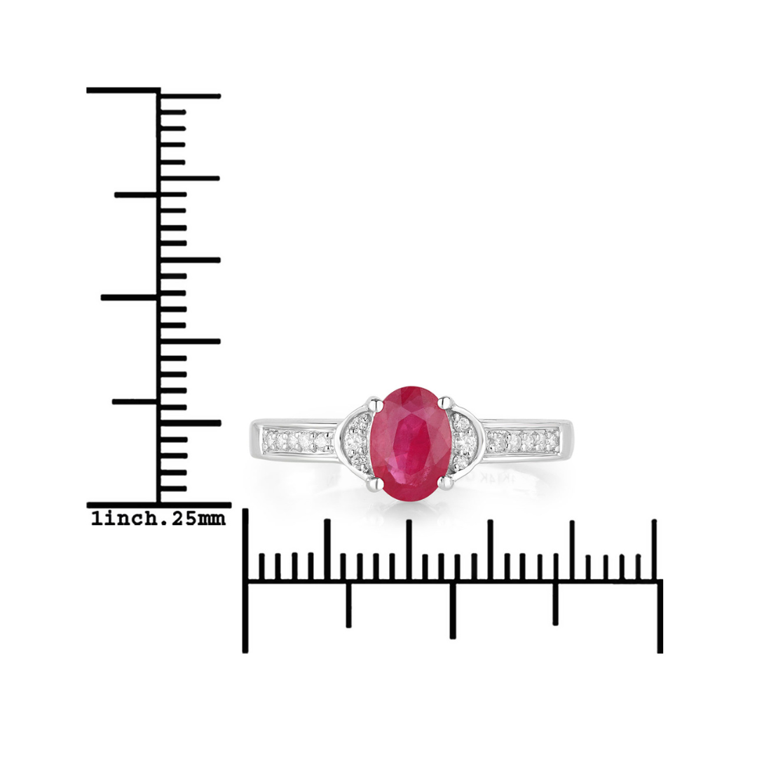 Genuine 10K Ruby and Diamond Bridge Ring