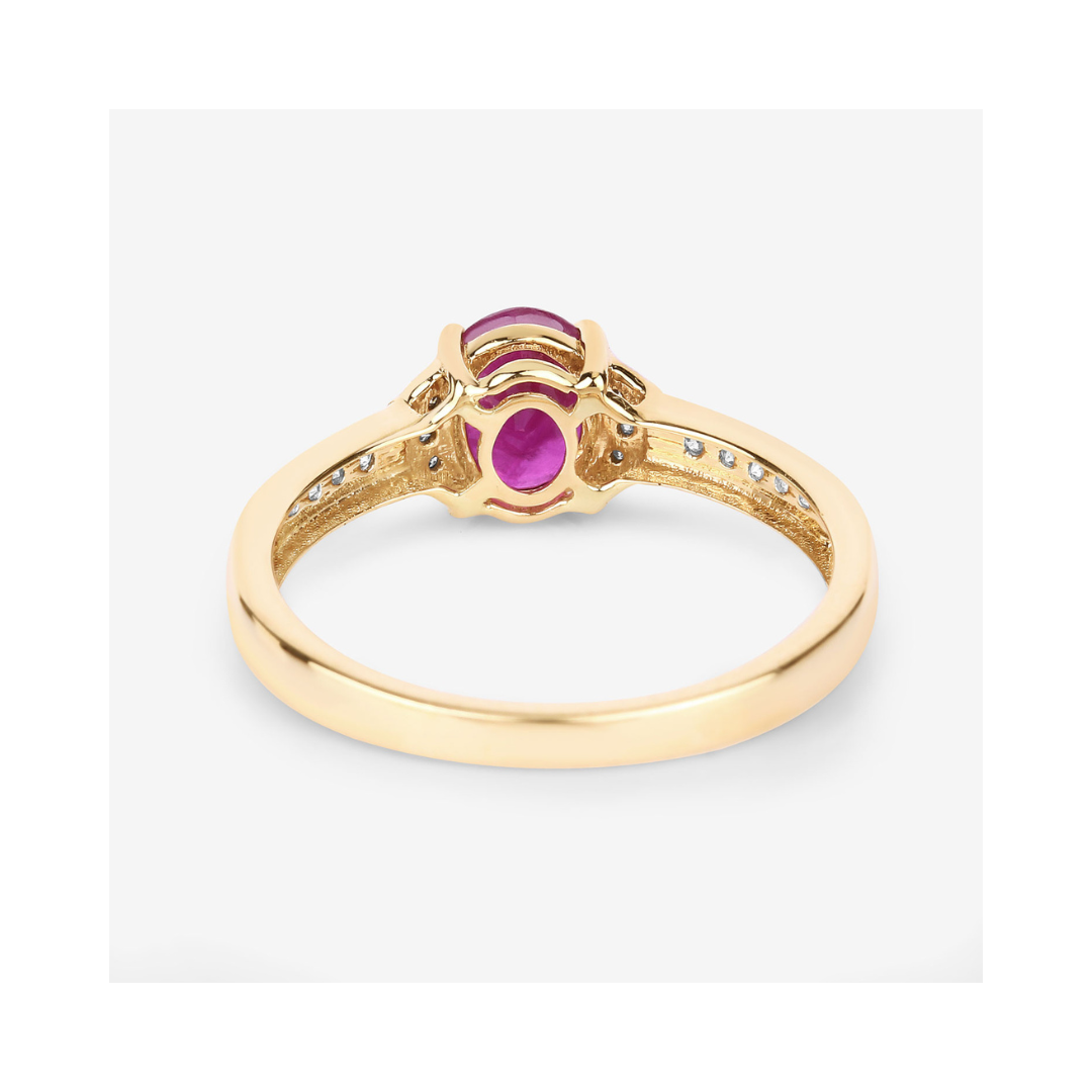 Genuine 10K Ruby and Diamond Bridge Ring