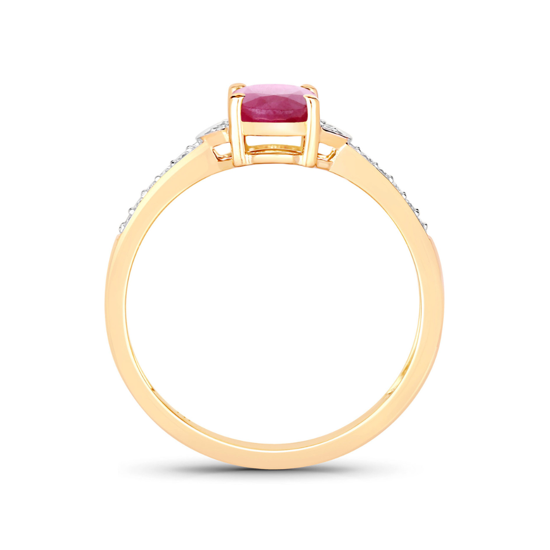 Genuine 10K Ruby and Diamond Bridge Ring