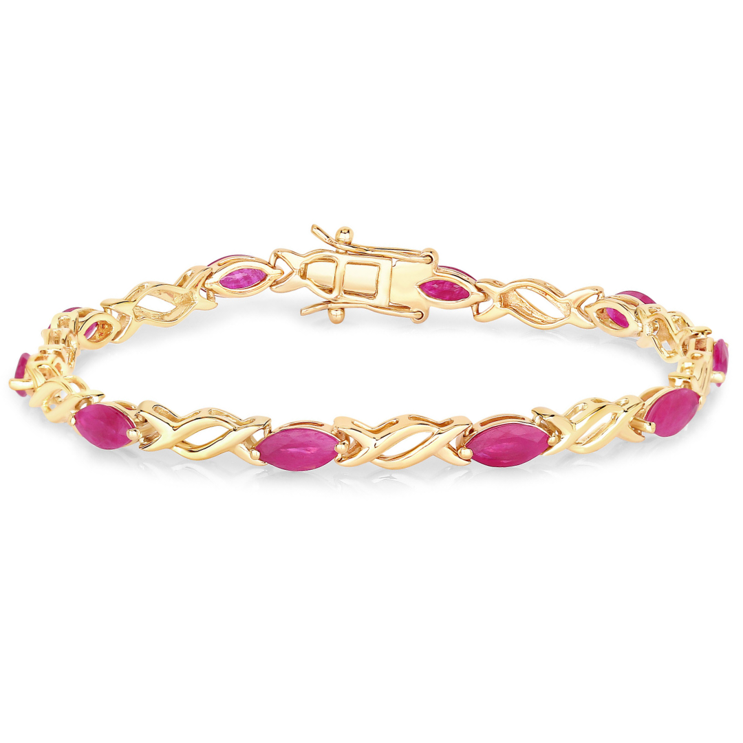 Genuine Ruby Crossover Bracelet