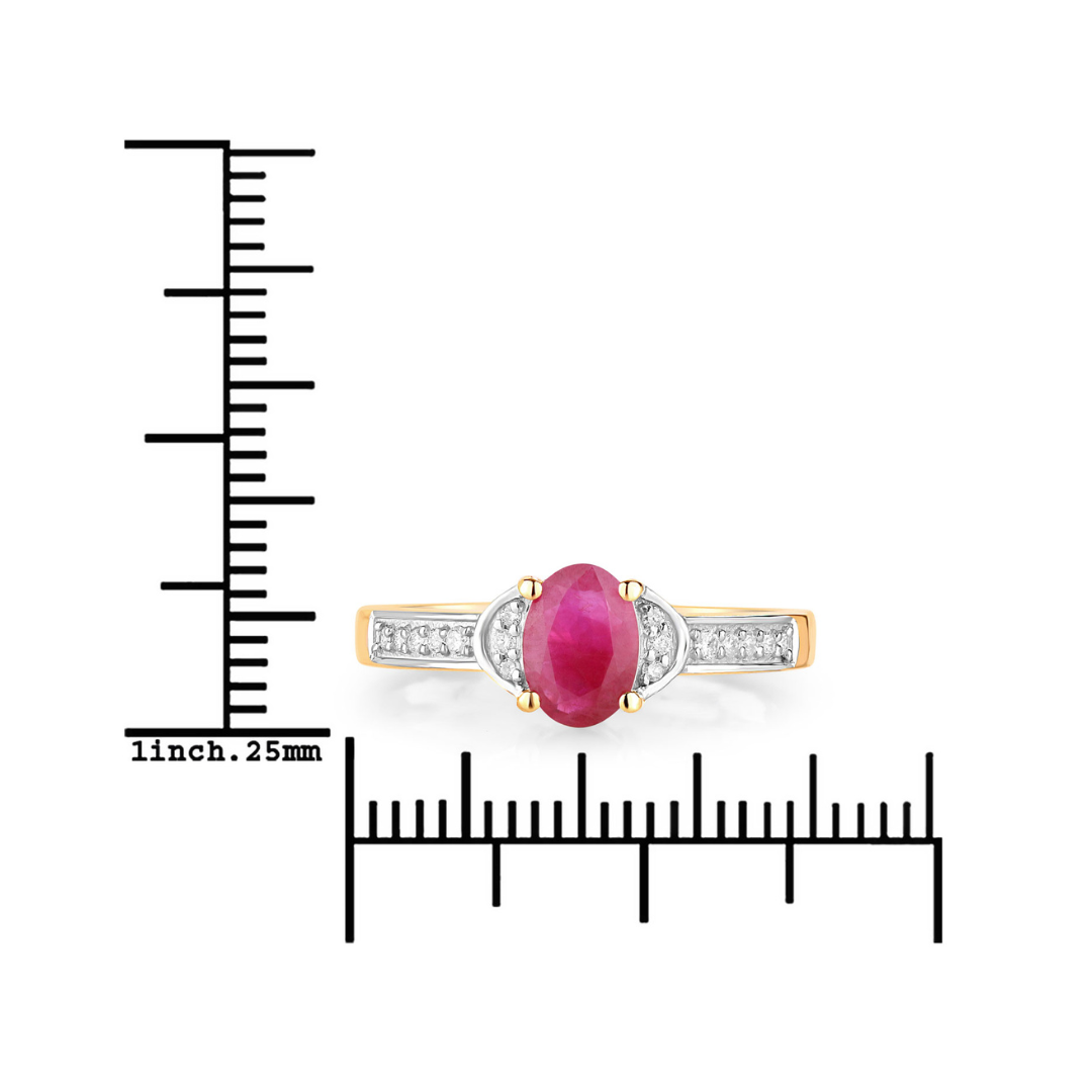 Genuine 10K Ruby and Diamond Bridge Ring