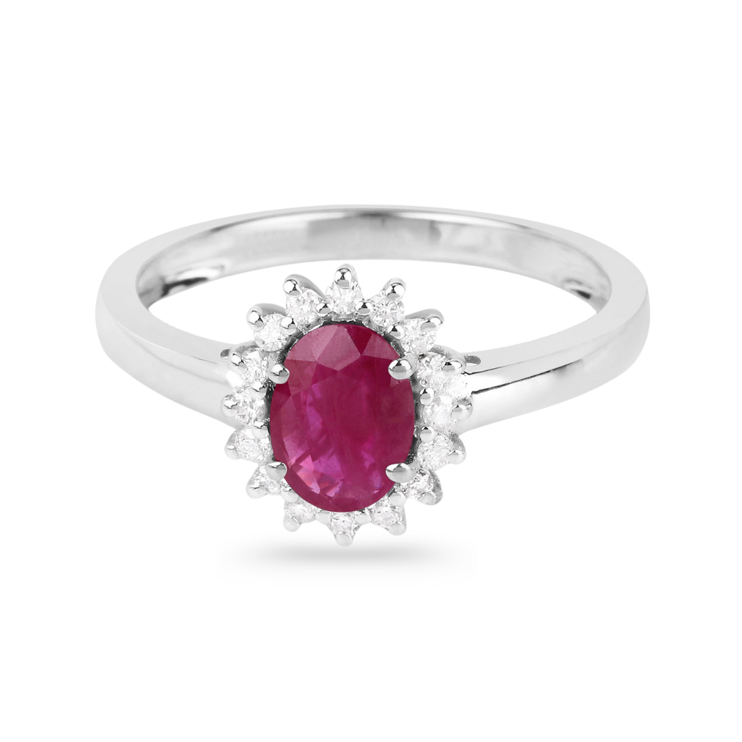 Genuine 10K Ruby and Diamond Ring