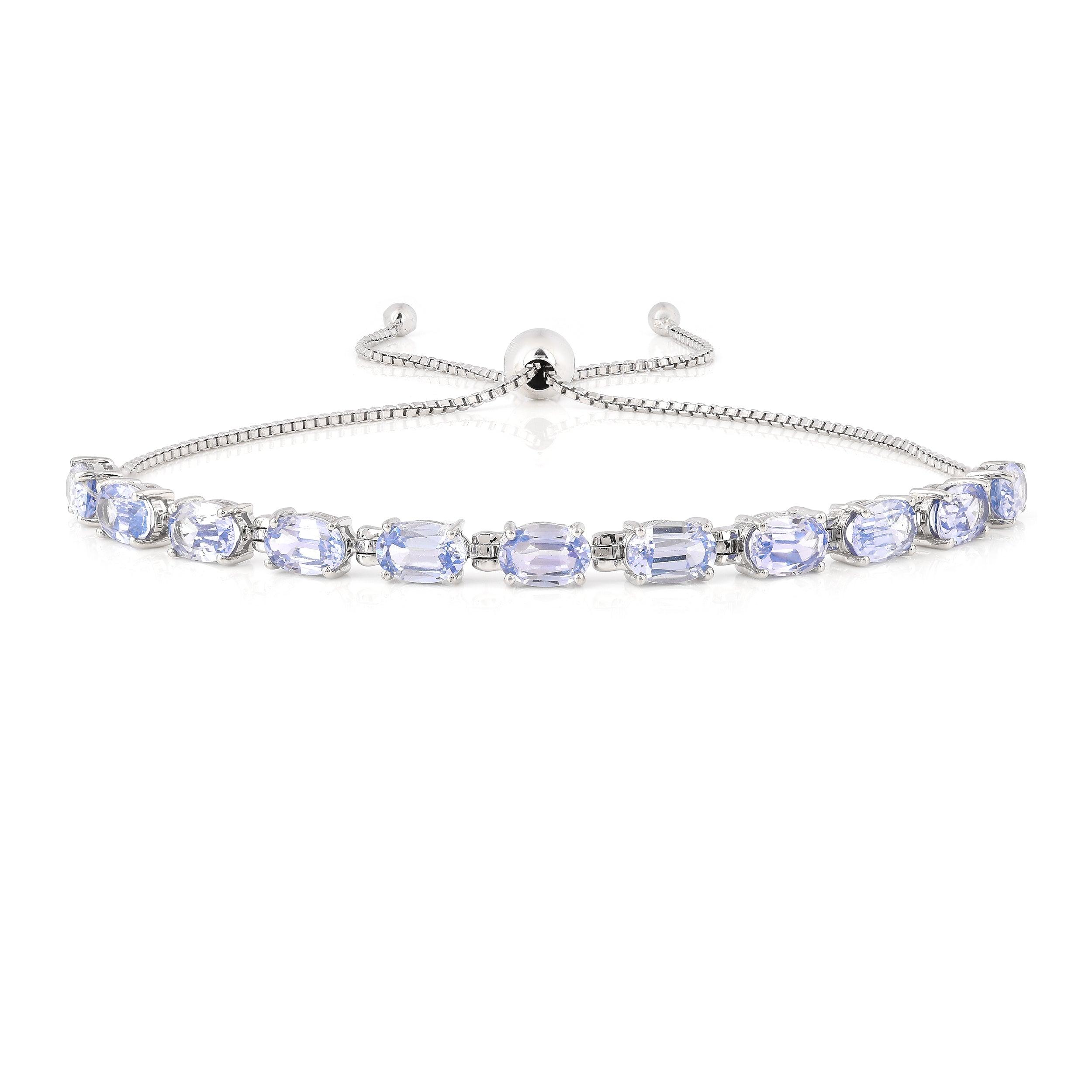 Tanzanite bracelet, Sterling silver and tanzanite bracelet, adjustable bracelet for women, december birthstone