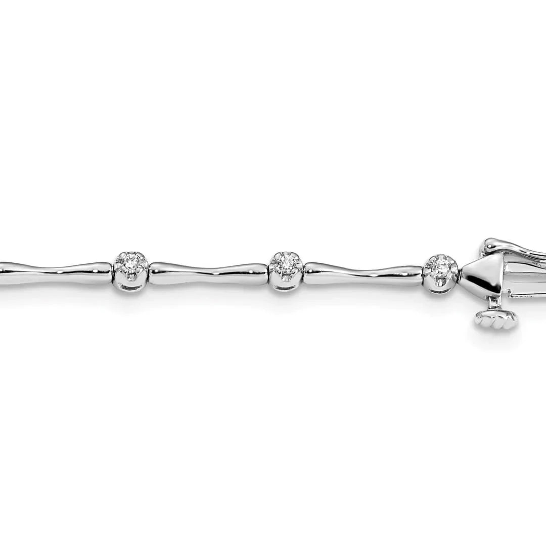 Genuine Diamond 14K White Gold Link Bracelet Fine Color Jewels Anniversary bracelet for her,Birthstone bracelet for grandma,Birthstone bracelet for her,birthstone bracelet for mom,bracelet for girlfriend,bracelet for her,bracelet for mom,bracelet for wife,bracelet for women,Gemstone Bracelet,QG