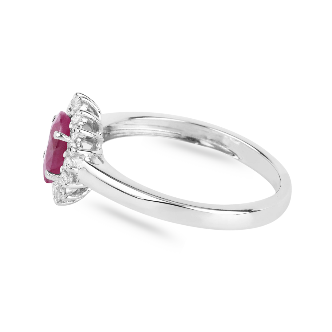 Genuine 10K Ruby and Diamond Ring