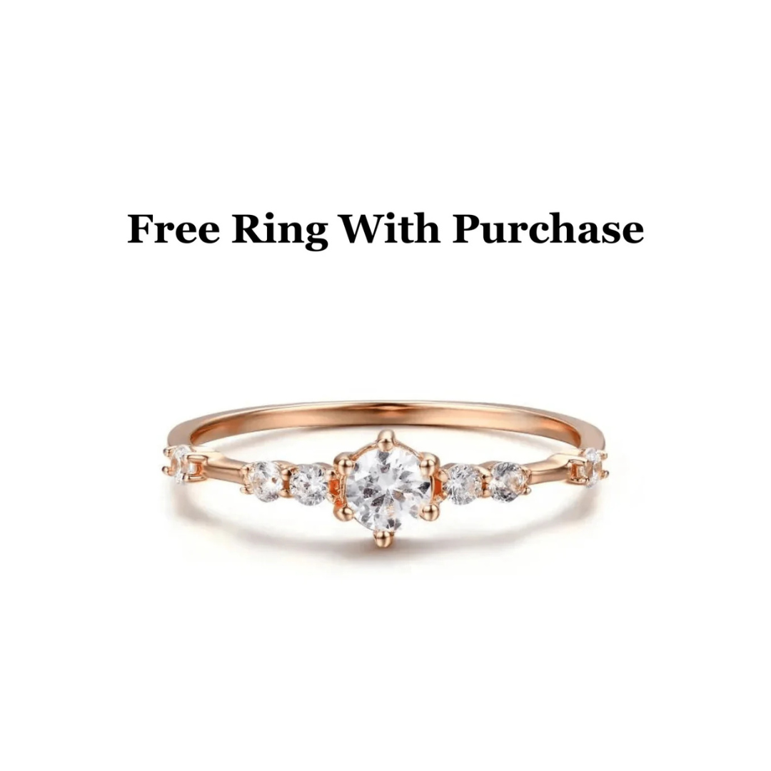 Pink Round CZ Stones Ring