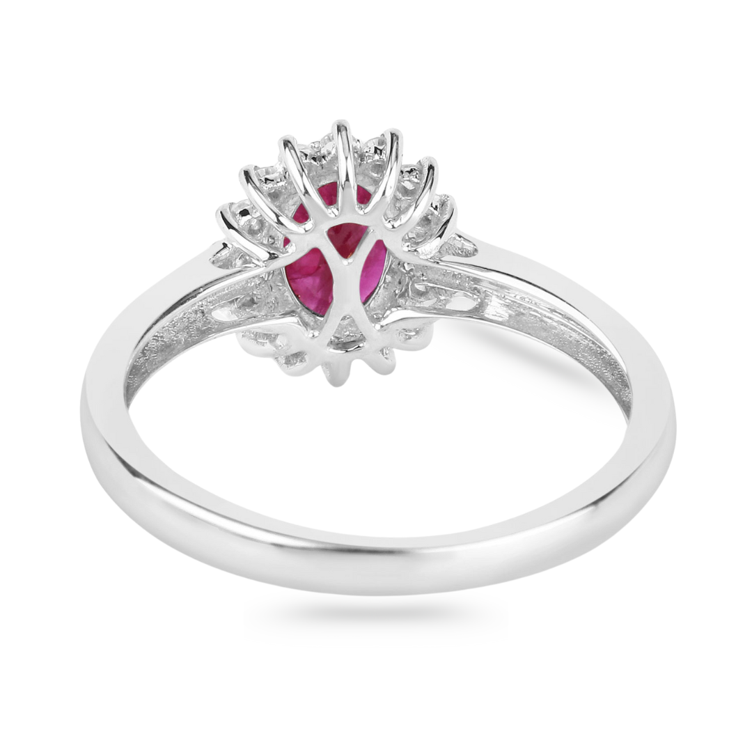 Genuine 10K Ruby and Diamond Ring