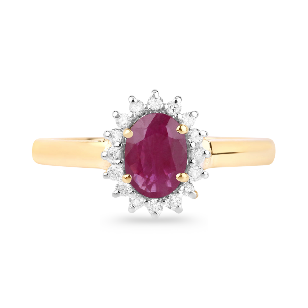 Genuine 10K Ruby and Diamond Ring