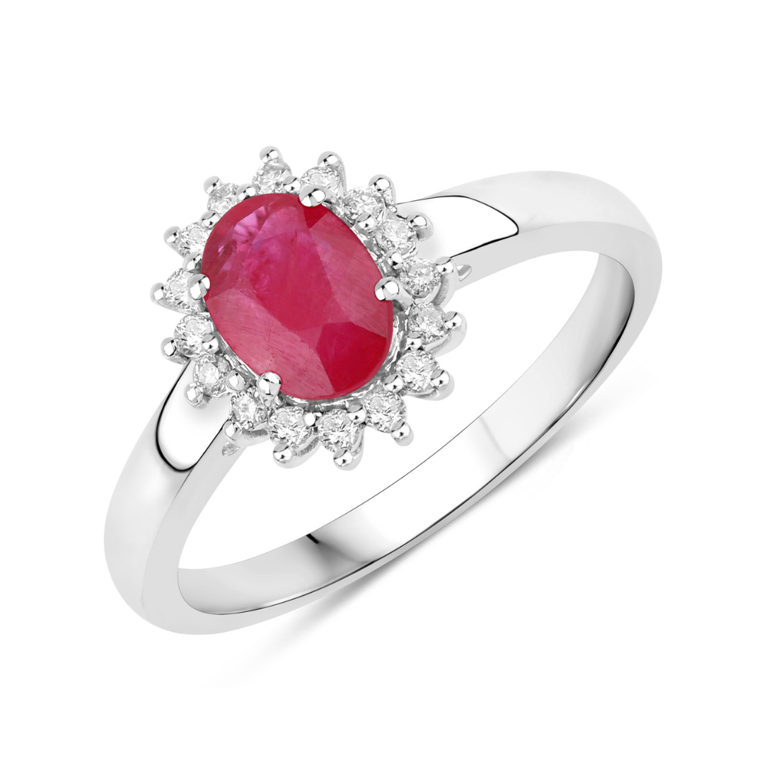 Genuine 10K Ruby and Diamond Ring