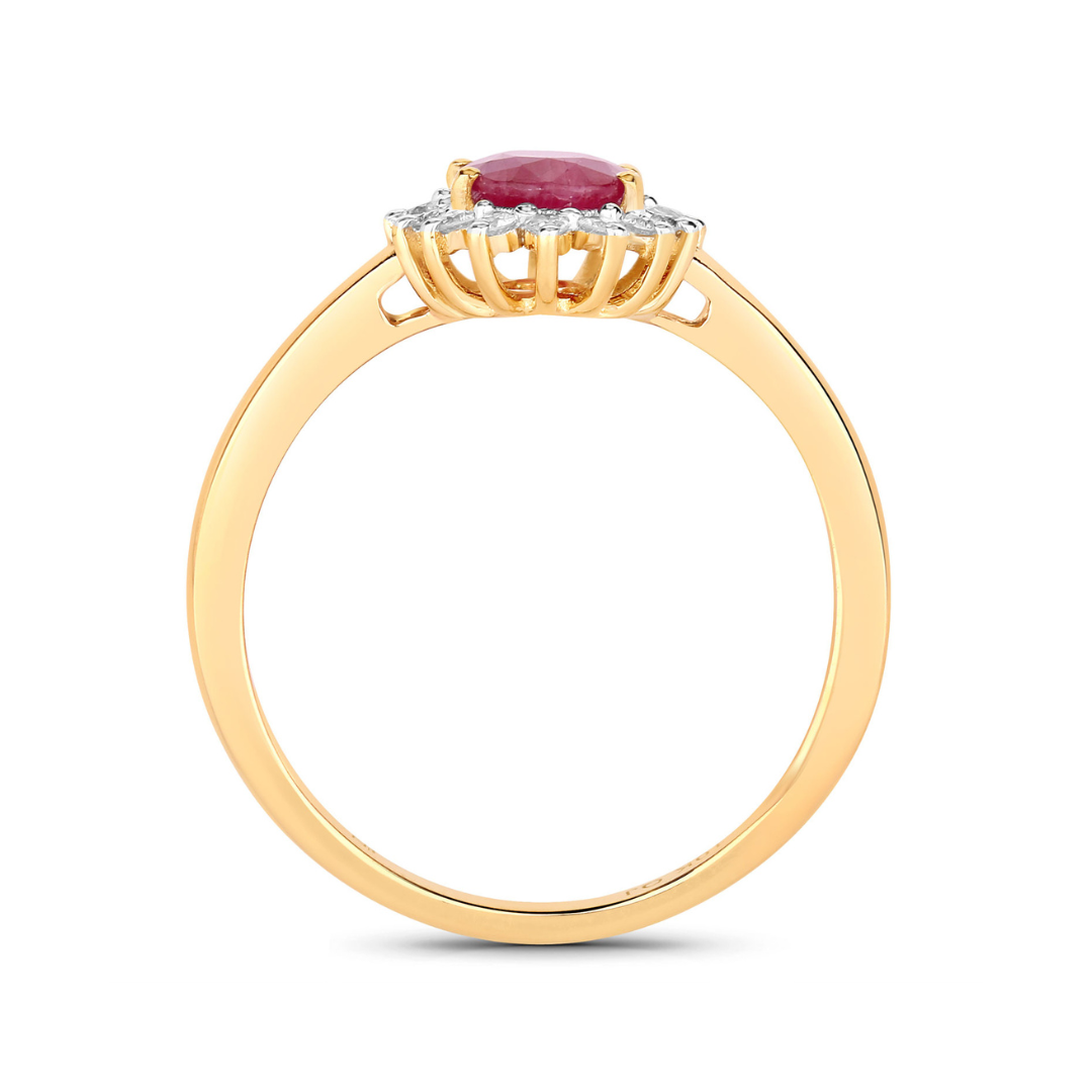 Genuine 10K Ruby and Diamond Ring