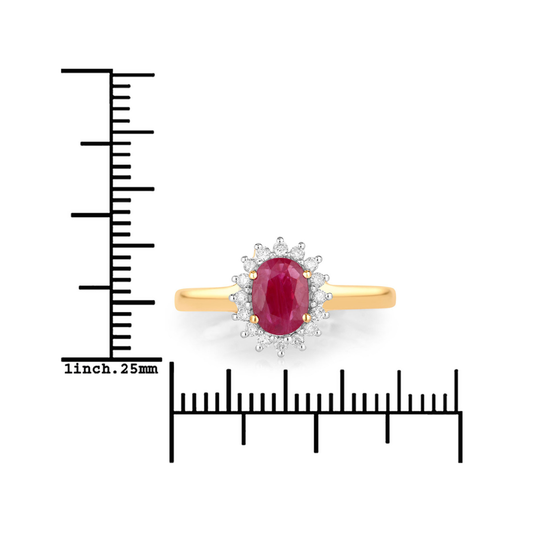 Genuine 10K Ruby and Diamond Ring