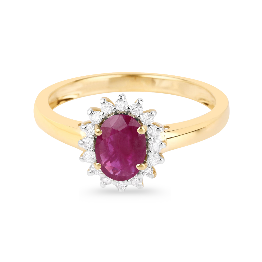Genuine 10K Ruby and Diamond Ring