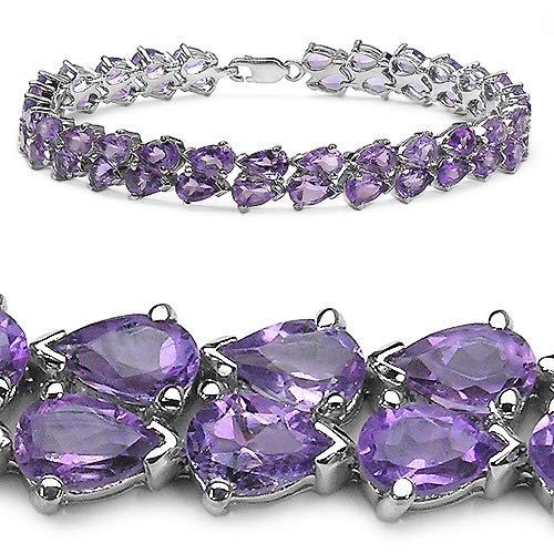 Natural Amethyst Tennis Bracelet Sterling Silver Fine Color Jewels