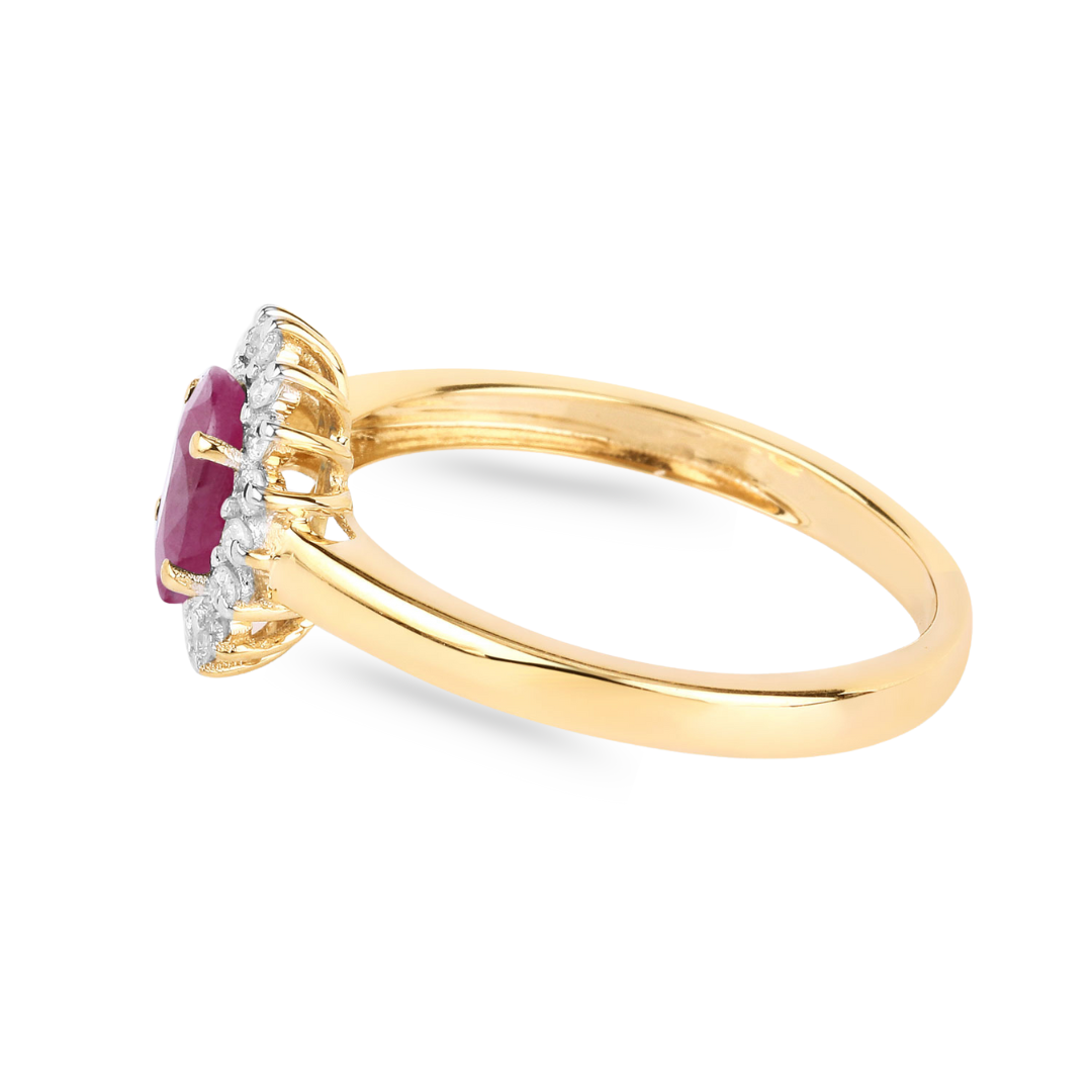 Genuine 10K Ruby and Diamond Ring