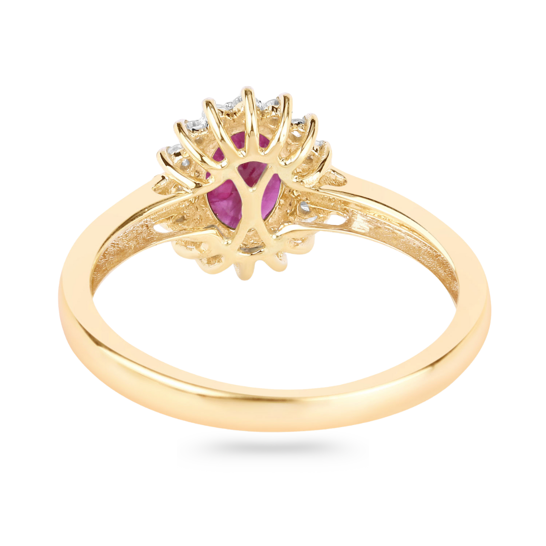 Genuine 10K Ruby and Diamond Ring
