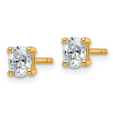 14k Gold Lab Grown Diamond ,Oval Solitaire Earrings