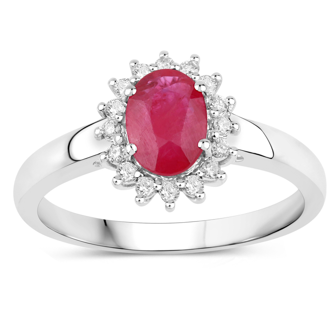 Genuine 10K Ruby and Diamond Ring