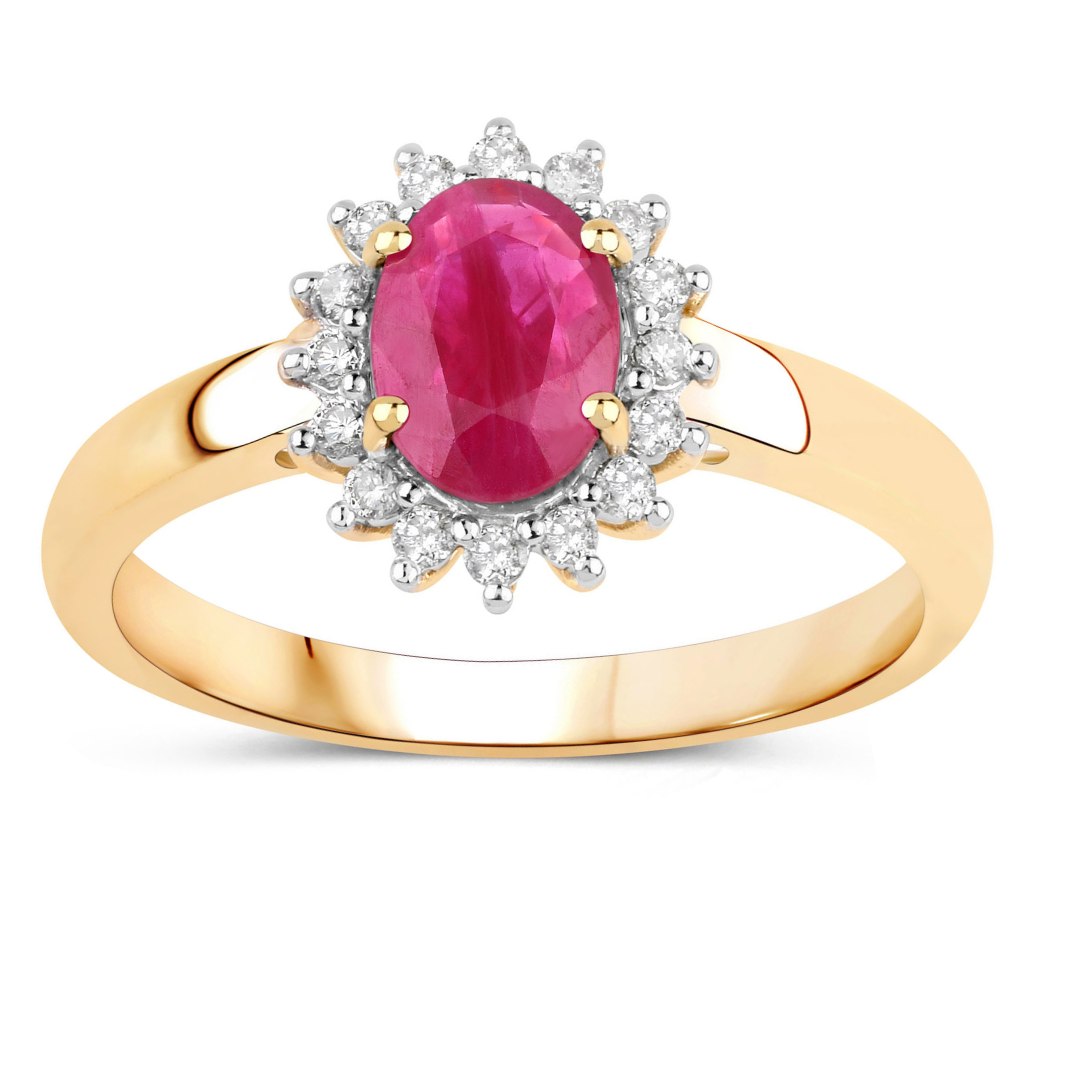Genuine 10K Ruby and Diamond Ring