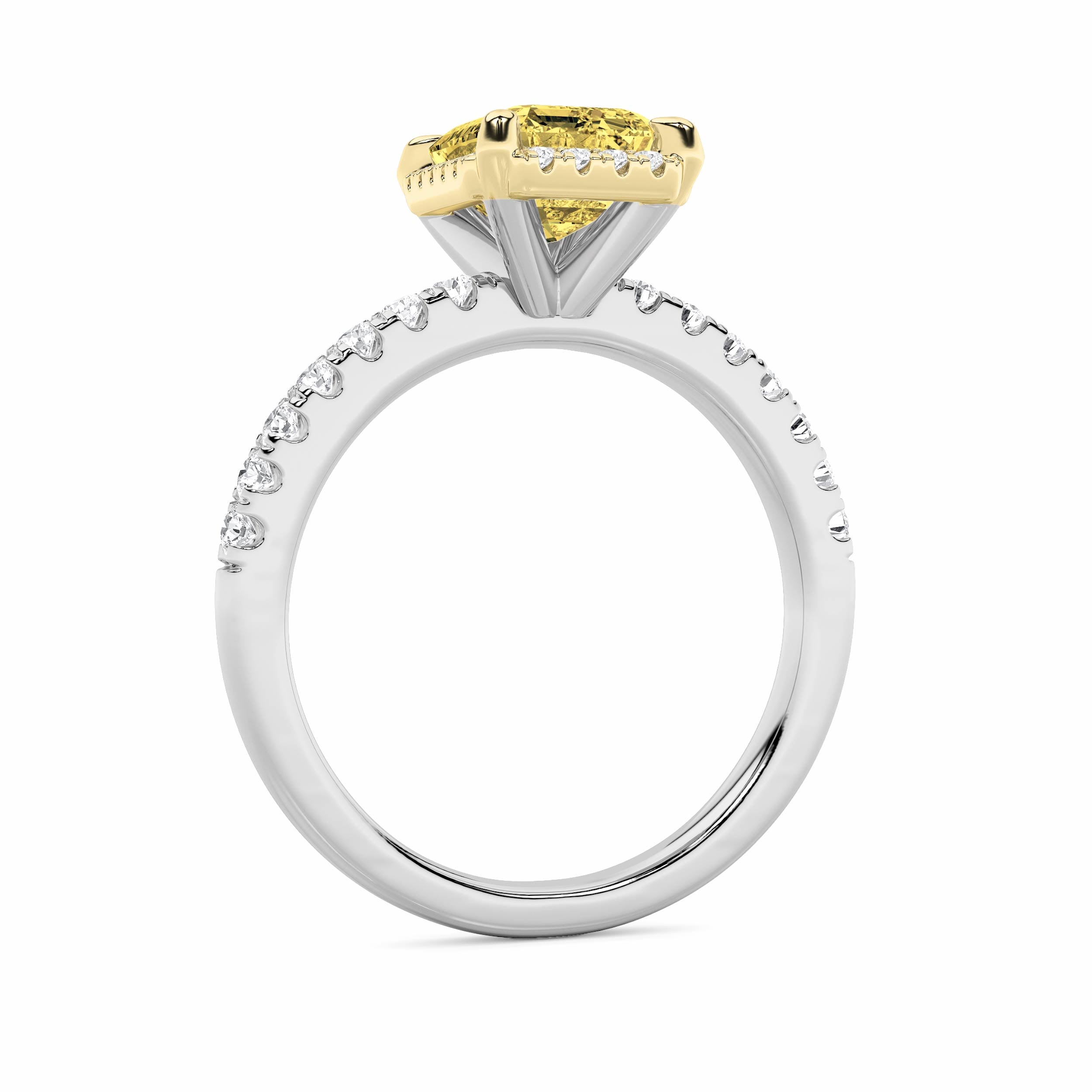 2Cttw Radiant Shaped Lab Grown Diamond (F/VS) HaloAccented Engagement Ring in 14K Gold