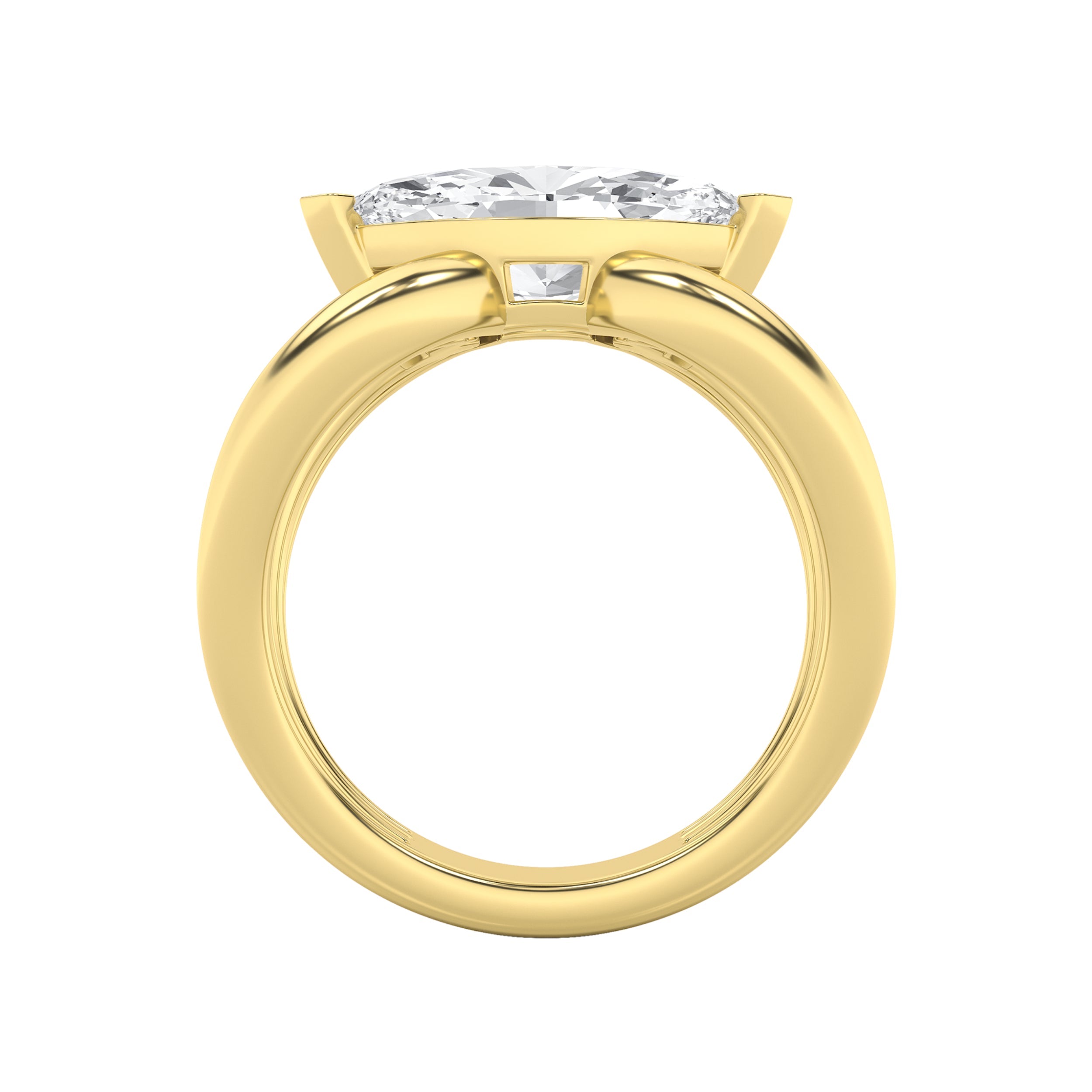 2Cttw Marquise Shaped Lab Grown Diamond (G/VS) East West Solitaire Fancy Ring in 14K Gold