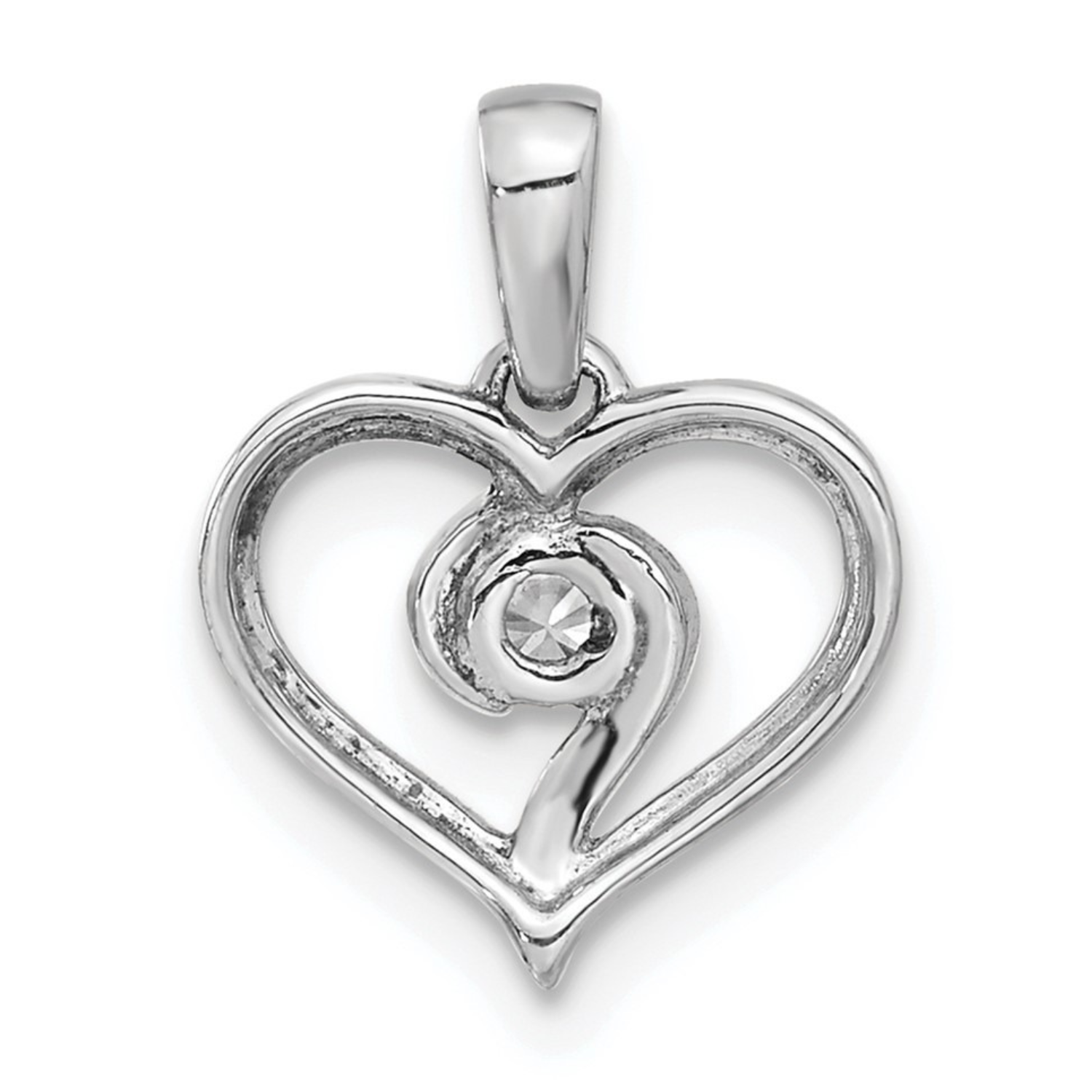 14k Gold Lab Grown Diamond Heart Pendant 1/10 carat