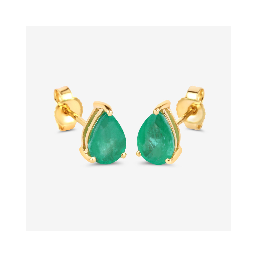Genuine Zambian 10k Gold Teardrop Earrings Stud
