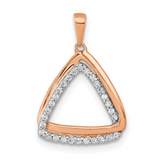 14k Rose Gold Lab Grown Diamond Pendant, Open Double Triangle PendantI, rose gold jewelry