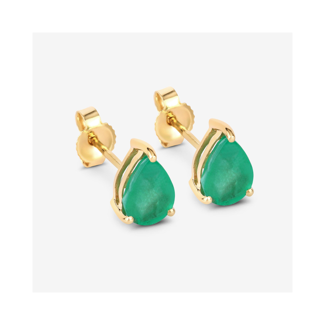 Genuine Zambian 10k Gold Teardrop Earrings Stud