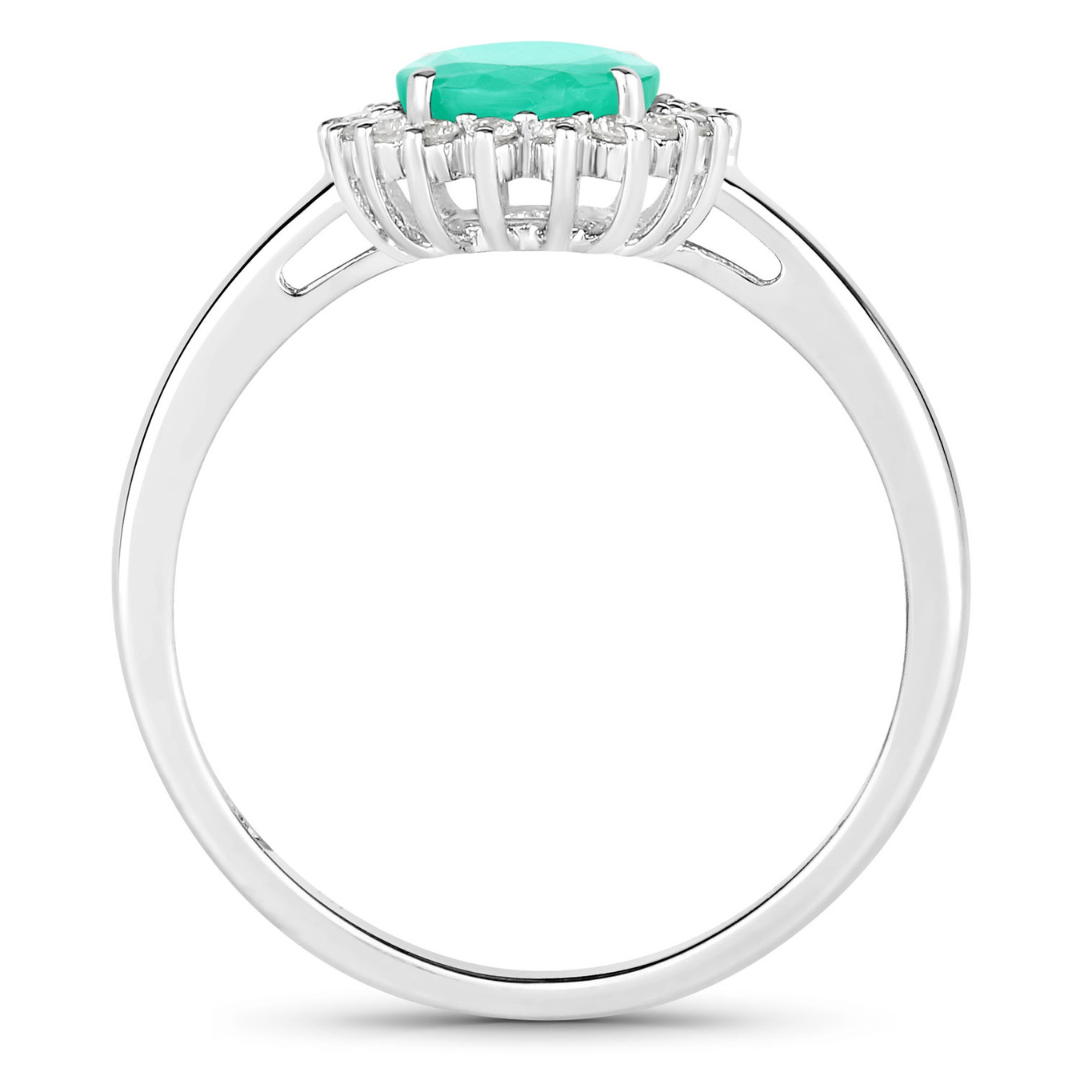 Genuine Zambian Emerald Diamond 10K Ring
