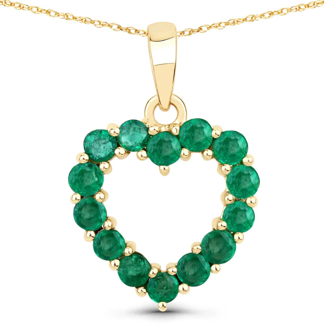 Collar con corazón de rubí en oro amarillo de 10 quilates
