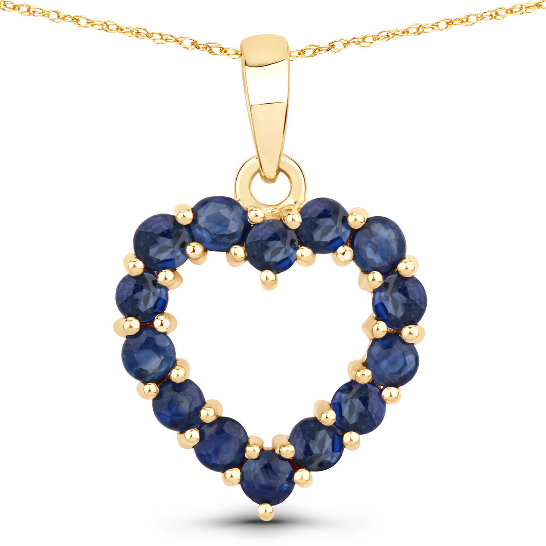 Collar con corazón de rubí en oro amarillo de 10 quilates