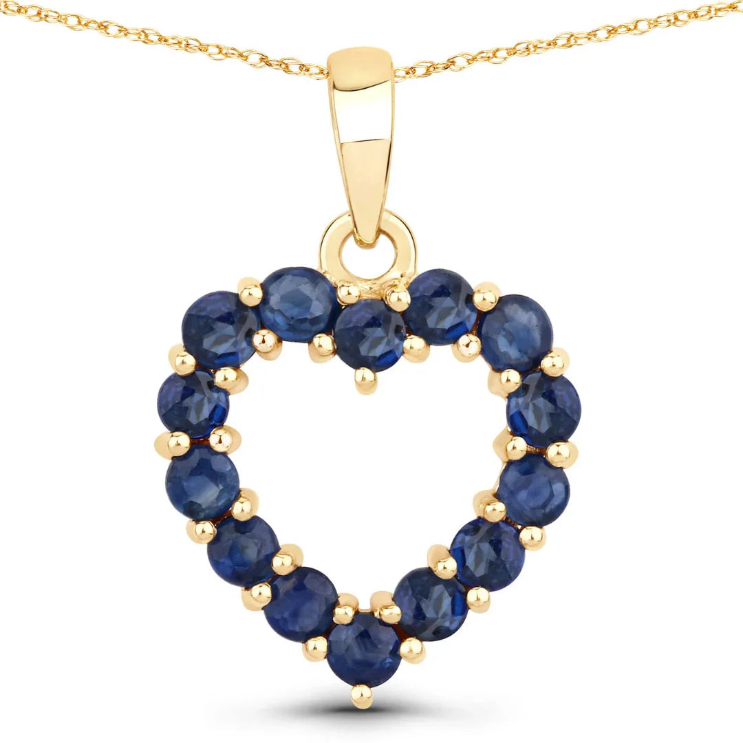 Collar con corazón de rubí en oro amarillo de 10 quilates