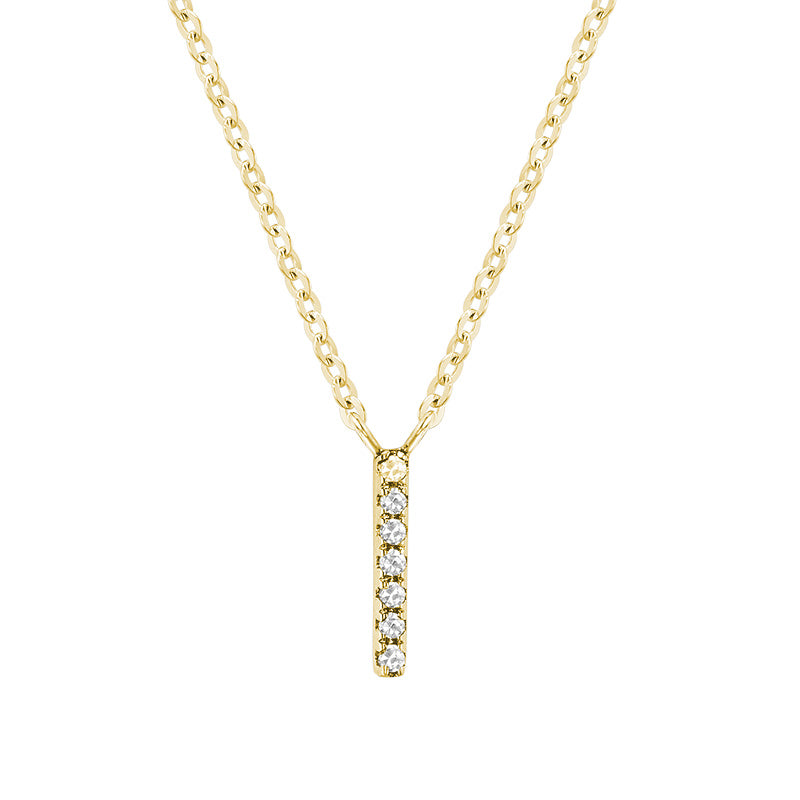 Product Image of Bold Diamond I Letter Initial Necklace Yellow Gold