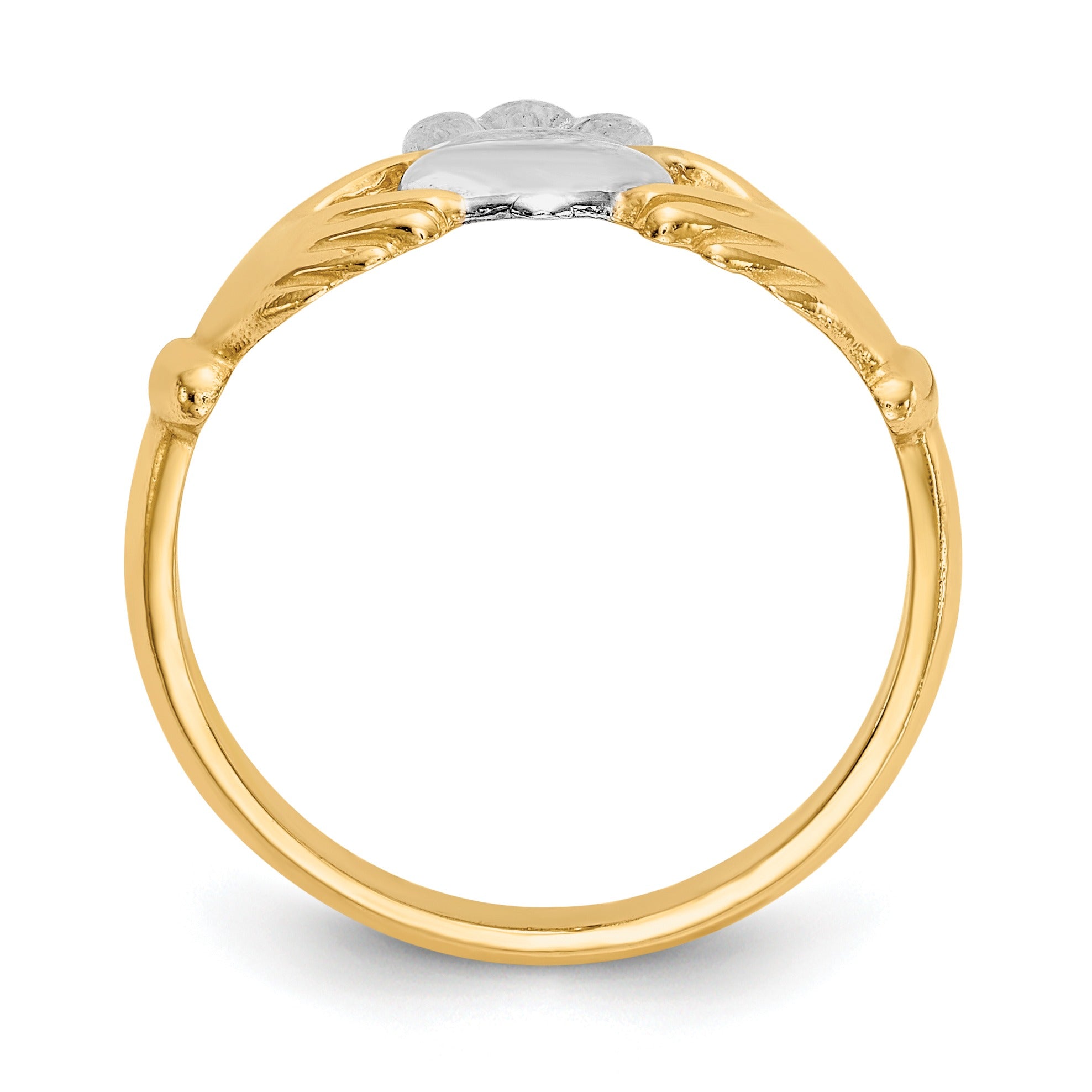 14k Gold Heart Claddagh Ring
