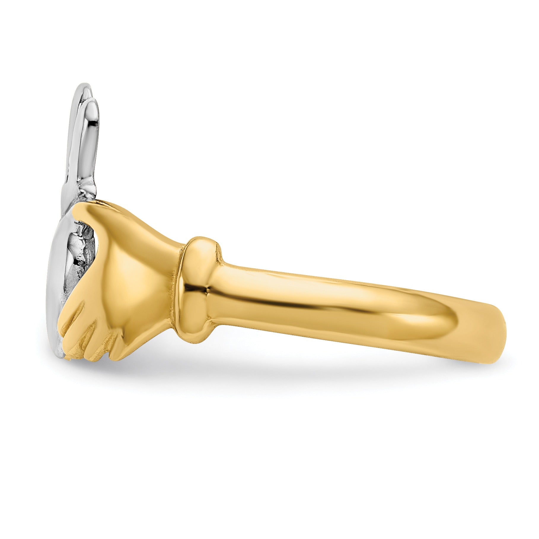 14k Gold Heart Claddagh Ring