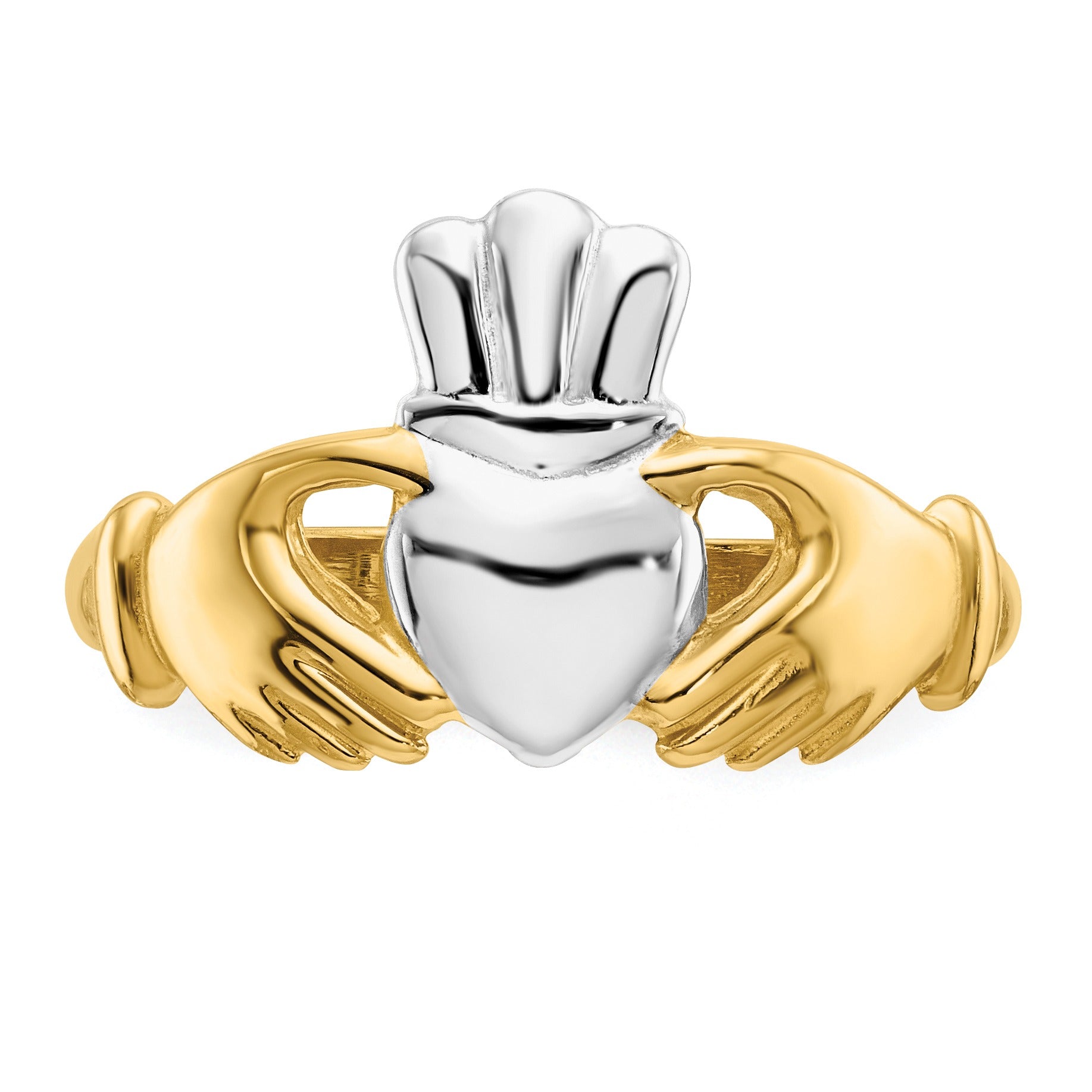 14k Gold Heart Claddagh Ring