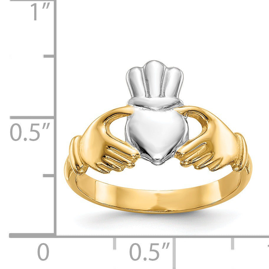 14k Gold Heart Claddagh Ring