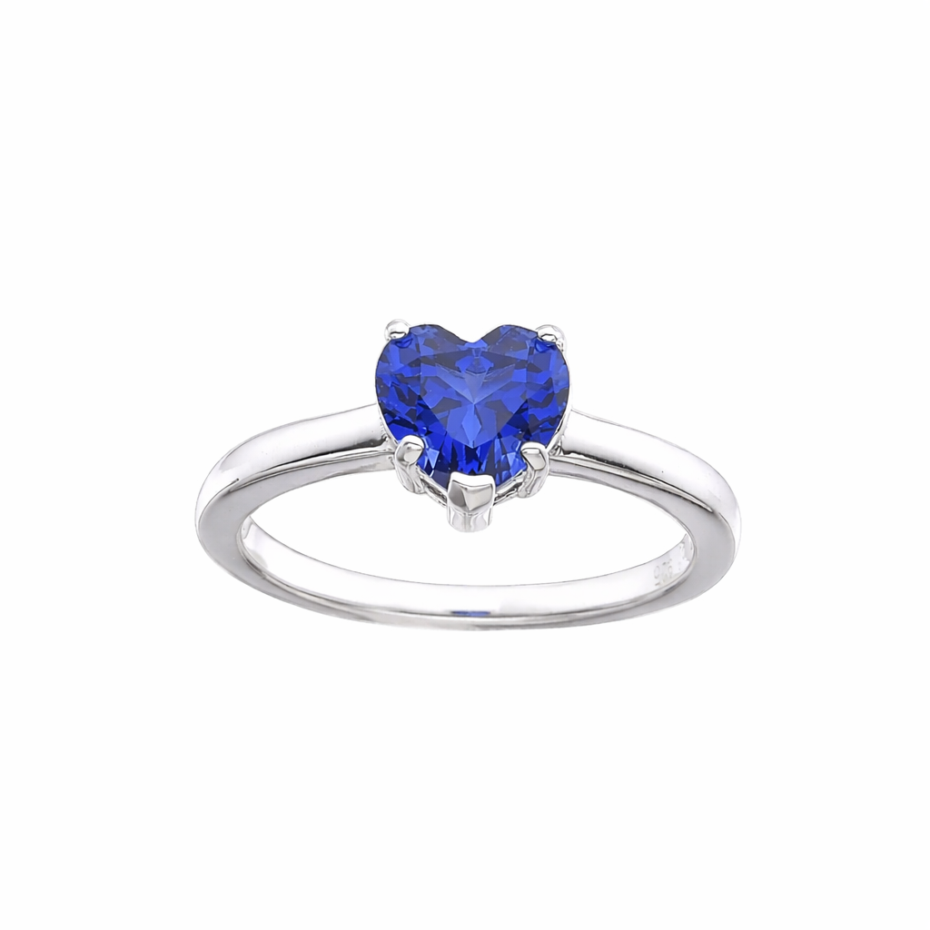 Ceylon Sapphire Heart Shaped Ring