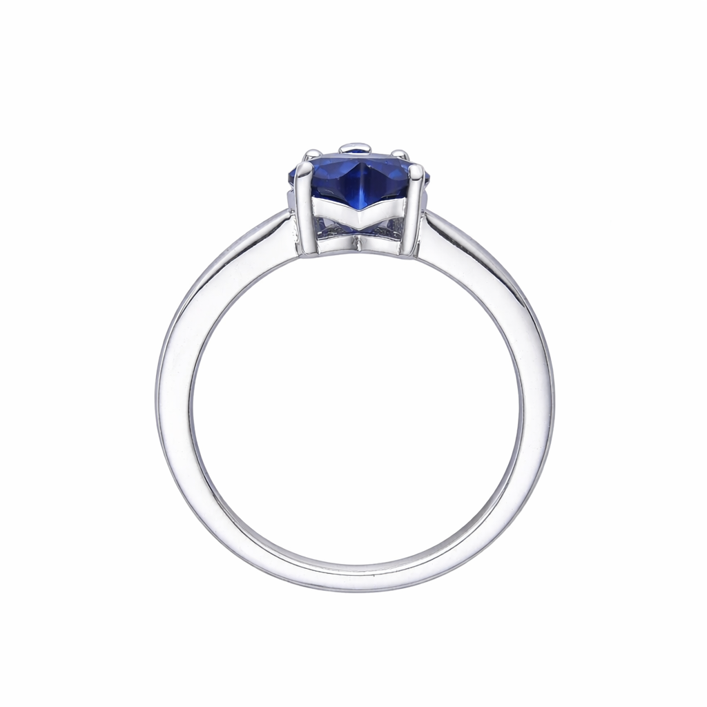 Ceylon Sapphire Heart Shaped Ring