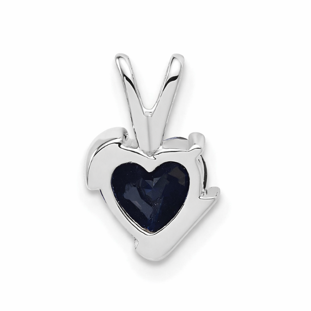 White gold heart pendant with dark blue gemstone from Fine Color Jewels jewelry collection