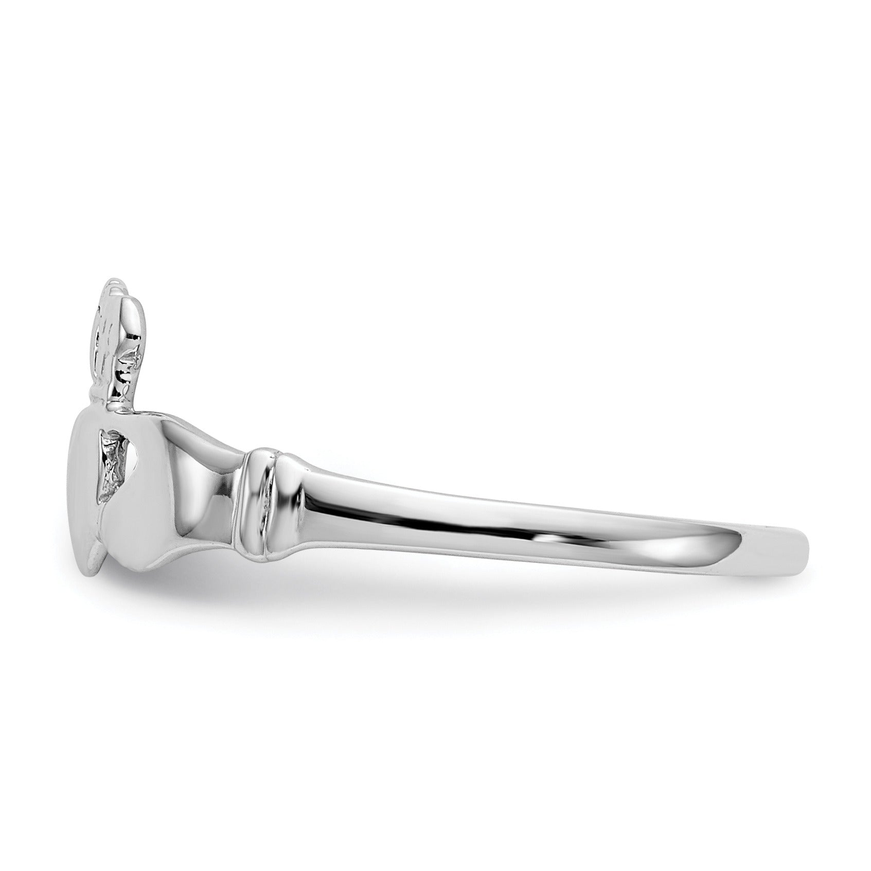 14k White Gold Irish Claddagh Ring