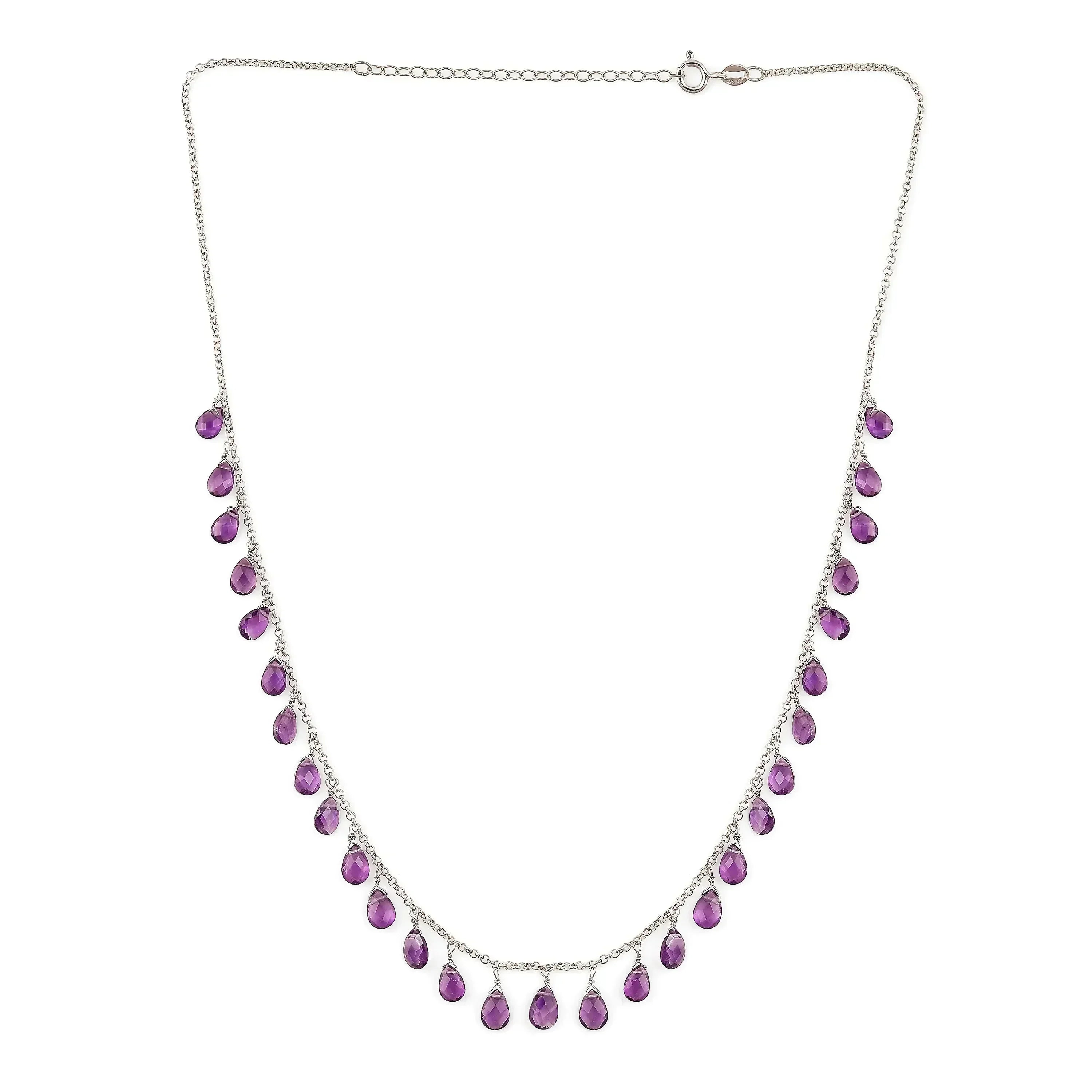 Delicado collar con capas de amatista