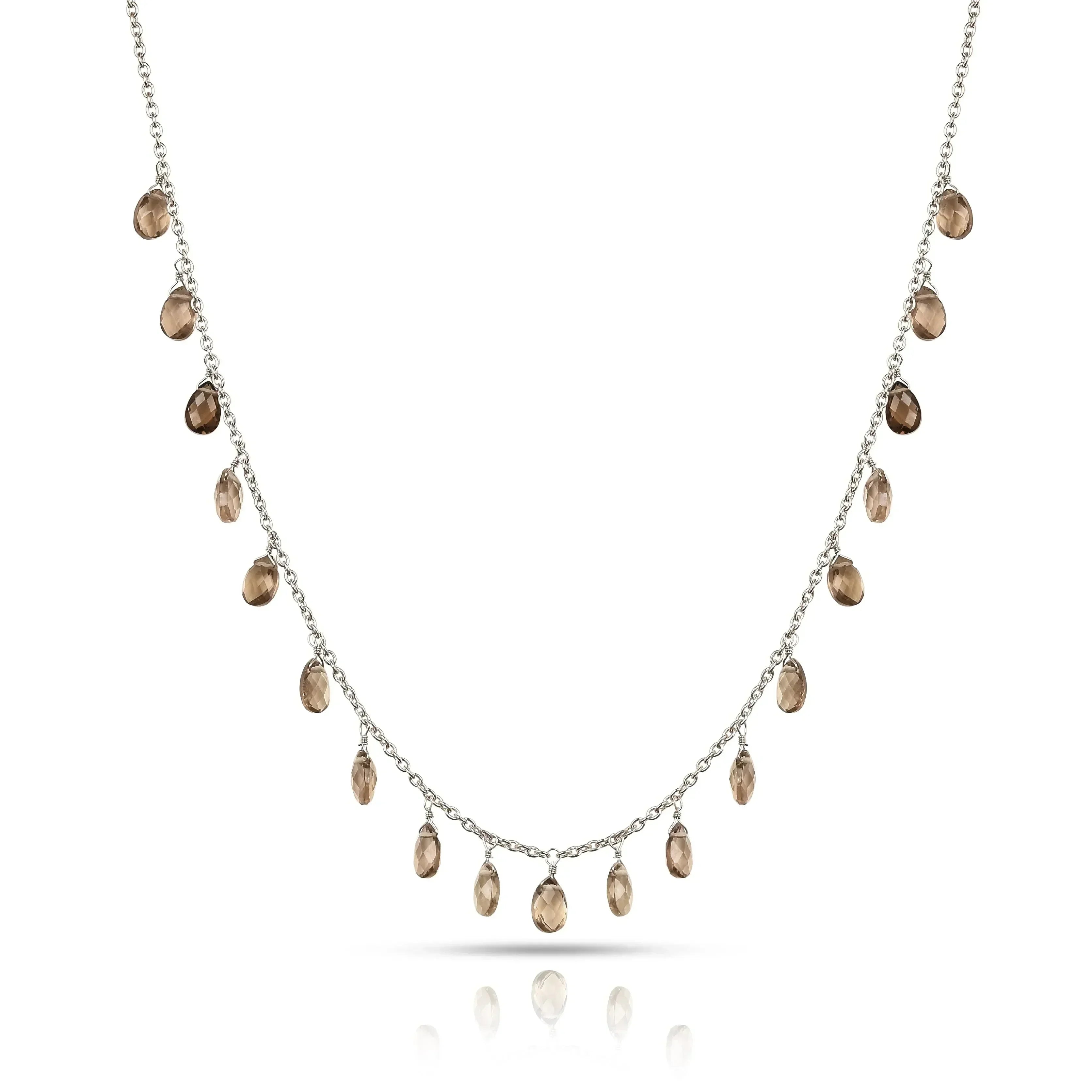 Collar de cuarzo ahumado en capas