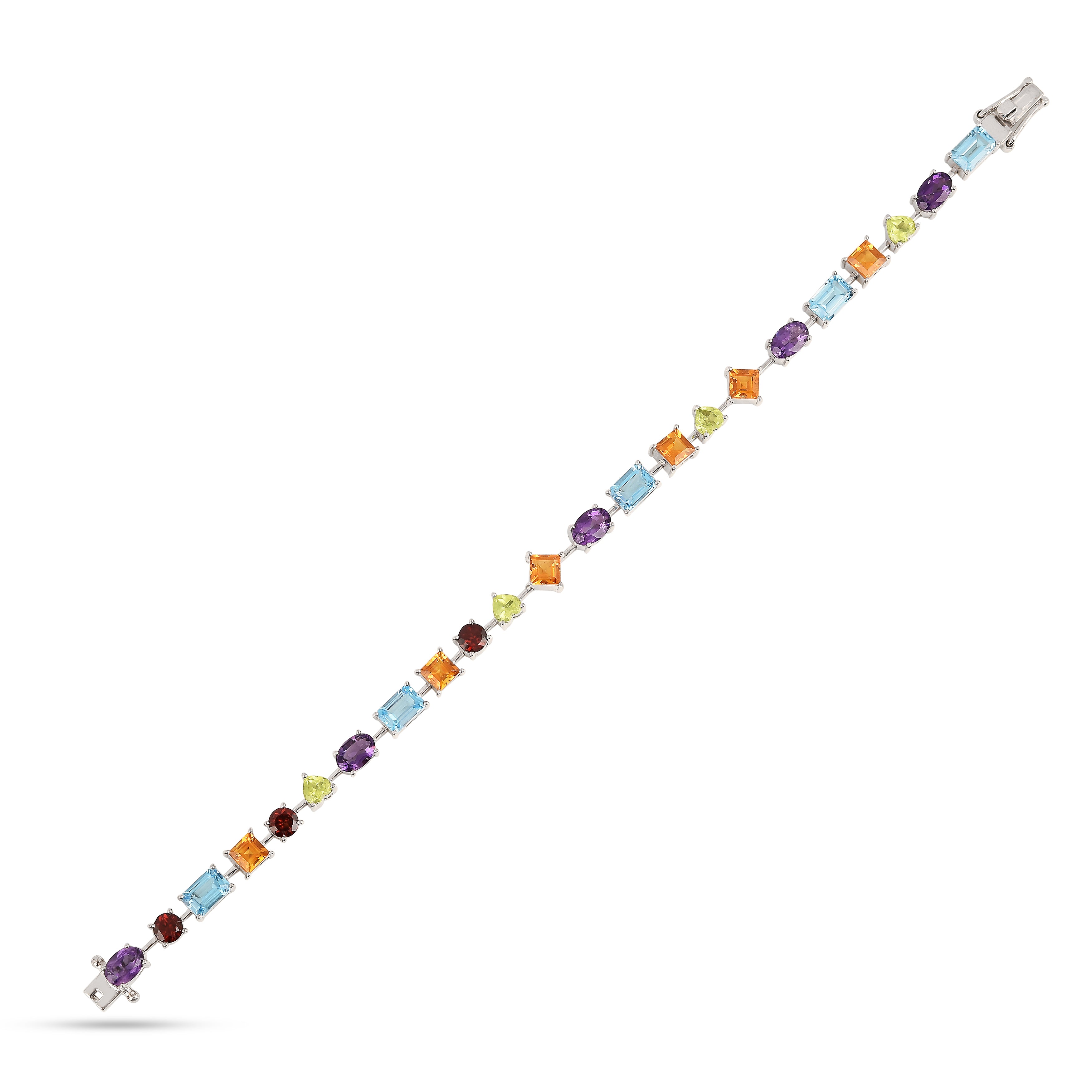 Multi Stone Tennis Bracelet Sterling Silver