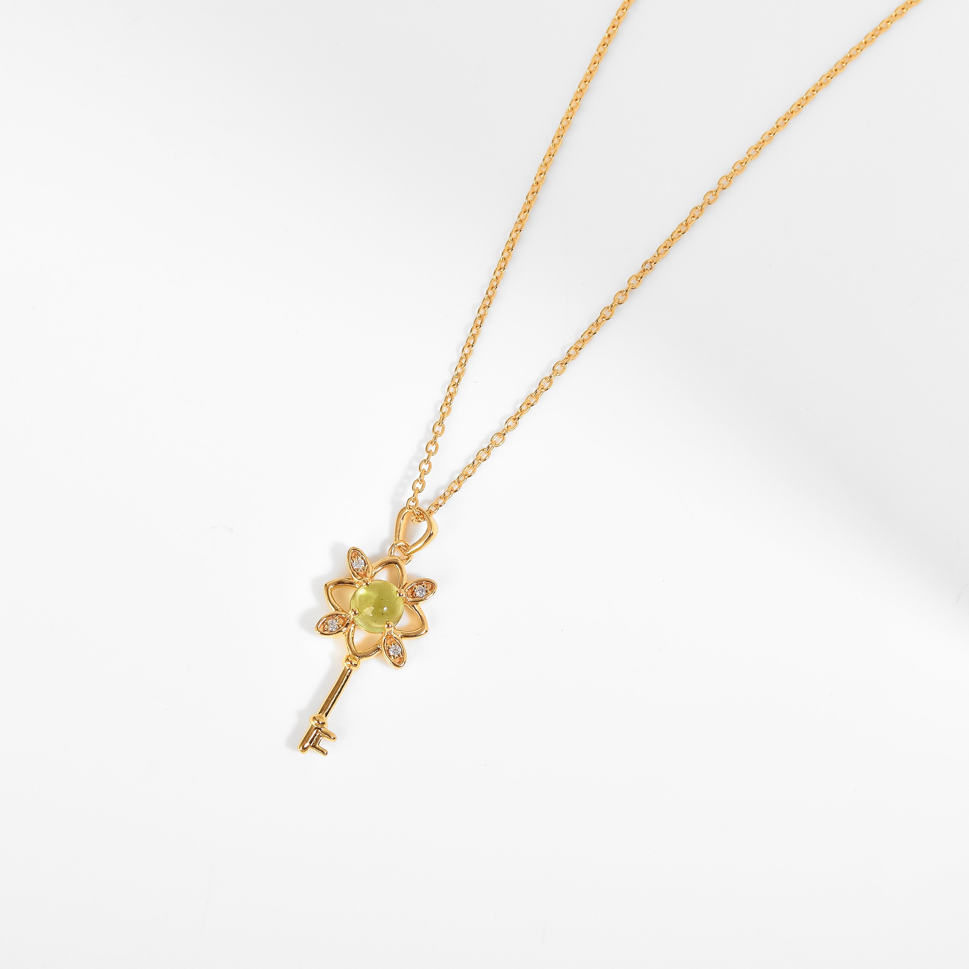 Peridot Key Pendant Necklace